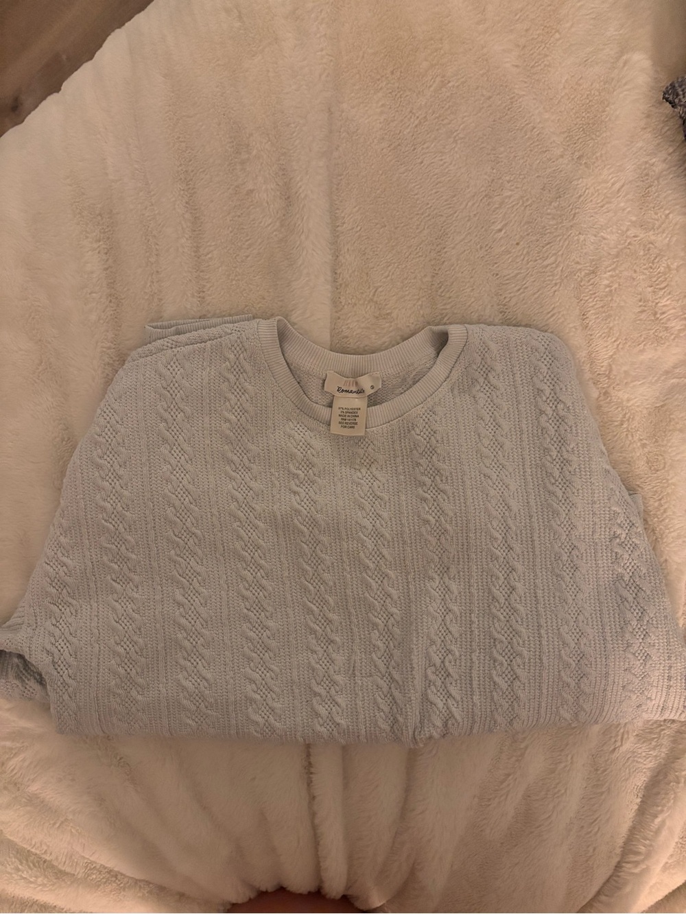 Light Blue Cable Knit Sweater